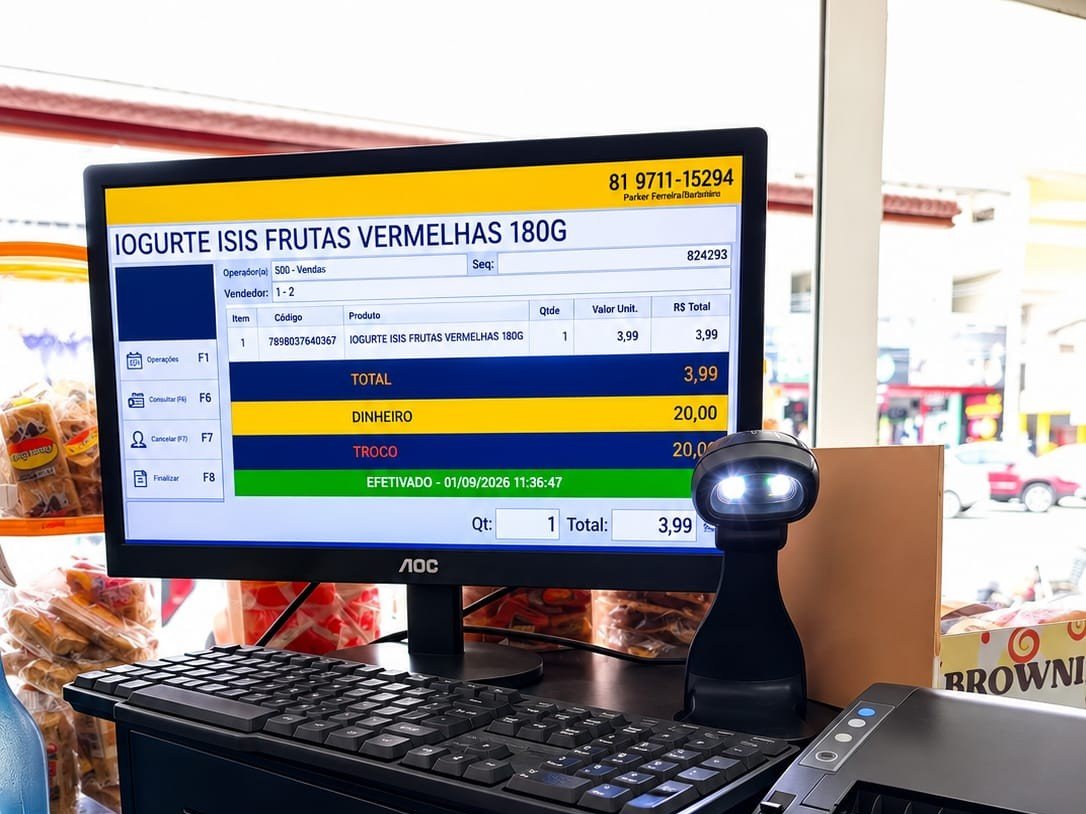 Tela do PDV Pernambuco.Tec em funcionamento no caixa